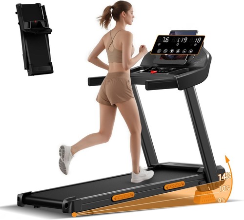 Folding treadmill with - treadmill, 15%